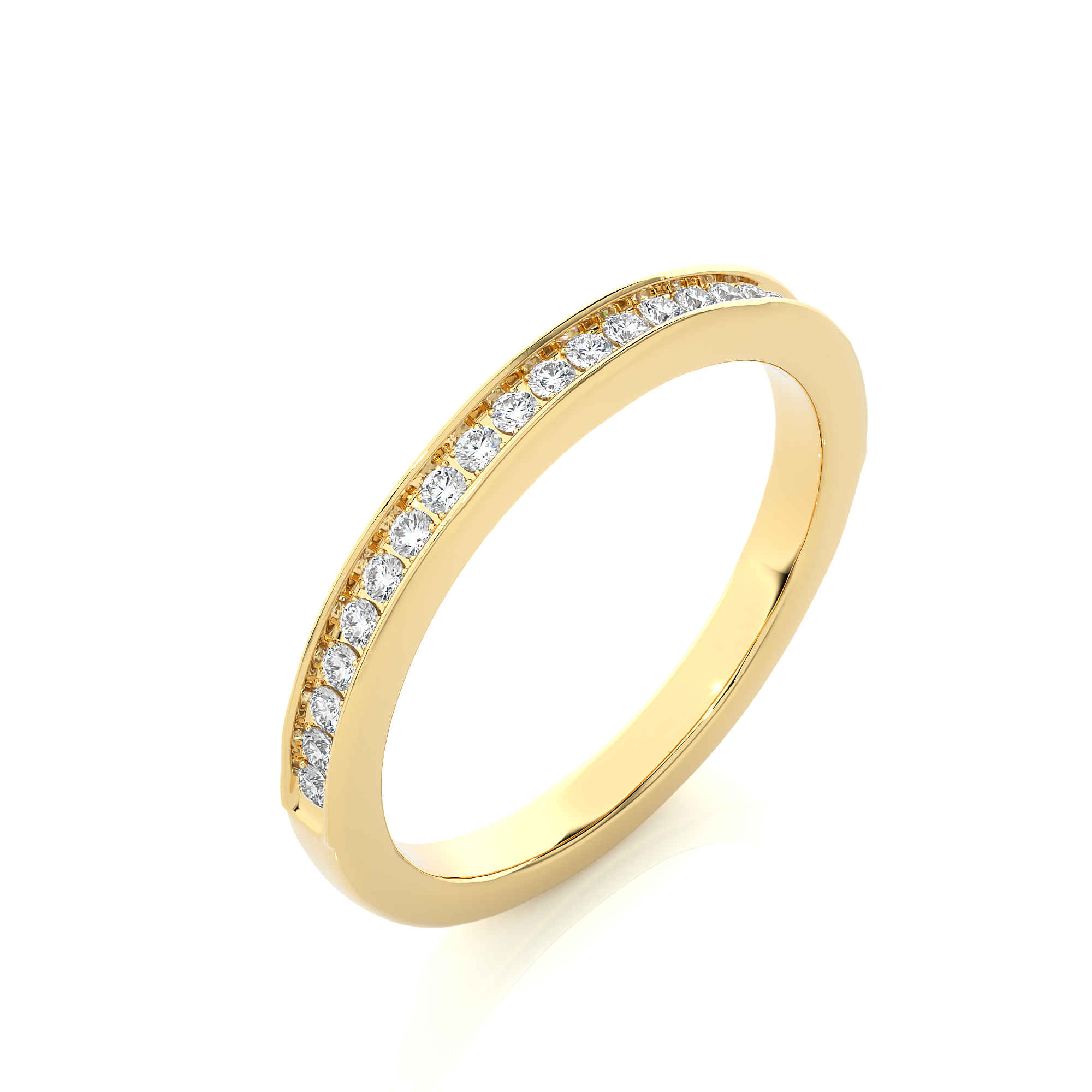 Channel Set Half Eternity Lab Diamond Ring